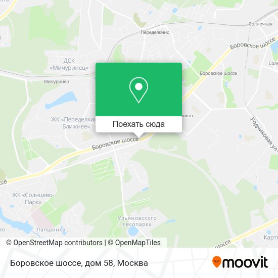 Карта Боровское шоссе, дом 58