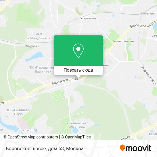 Карта Боровское шоссе, дом 58