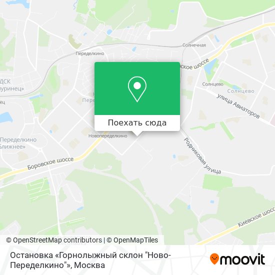 Карта Остановка «Горнолыжный склон "Ново-Переделкино"»