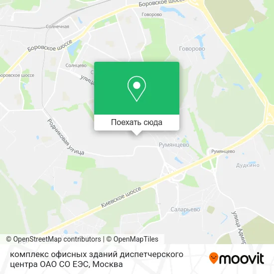 Карта комплекс офисных зданий диспетчерского центра ОАО СО ЕЭС