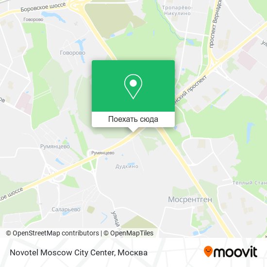 Карта Novotel Moscow City Center