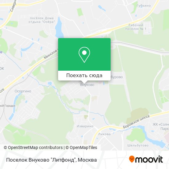 Карта Поселок Внуково "Литфонд"