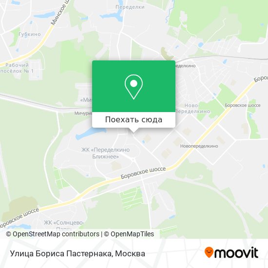 Карта Улица Бориса Пастернака