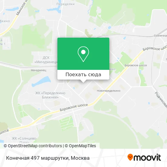 Карта Конечная 497 маршрутки