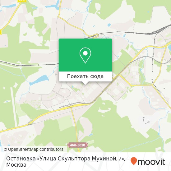Карта Остановка «Улица Скульптора Мухиной, 7»