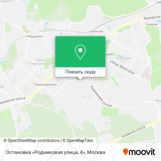 Карта Остановка «Родниковая улица, 4»