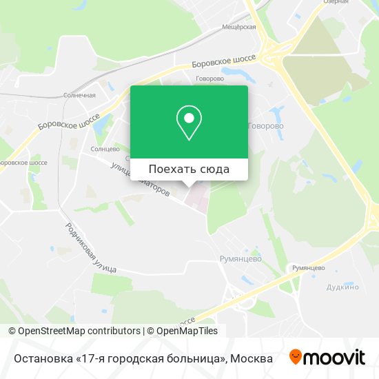 Карта Остановка «17-я городская больница»
