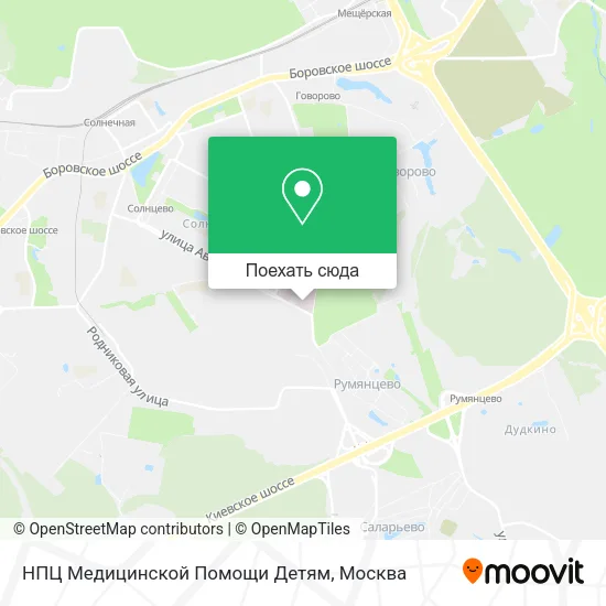 Карта НПЦ Медицинской Помощи Детям