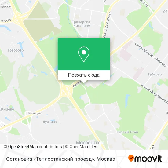 Карта Остановка «Теплостанский проезд»