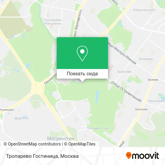 Карта Тропарево Гостиница