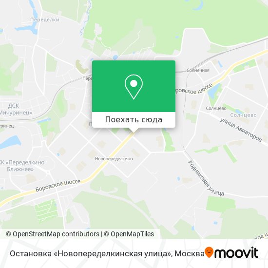 Карта Остановка «Новопеределкинская улица»