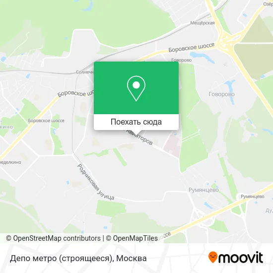 Карта Депо метро (строящееся)