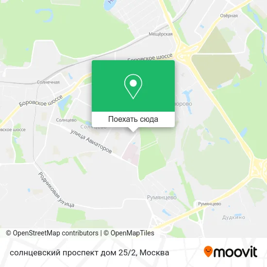 Карта солнцевский проспект дом 25/2