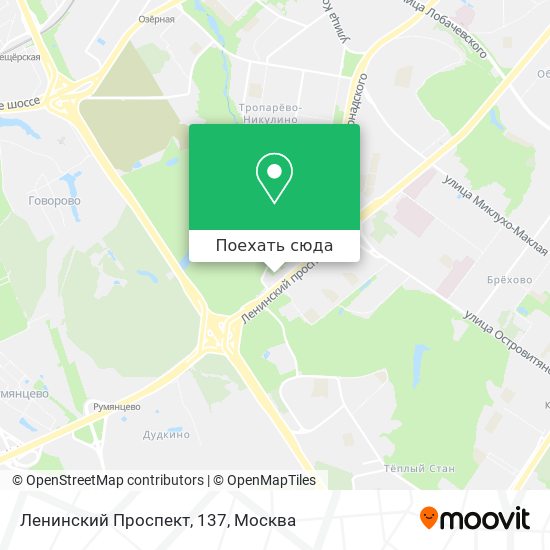Карта Ленинский Проспект, 137