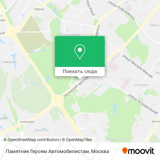 Карта Памятник Героям Автомобилистам