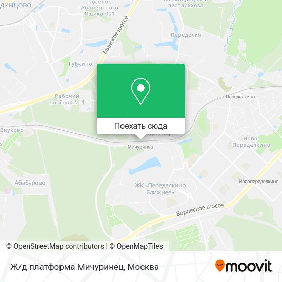Карта Ж/д платформа Мичуринец
