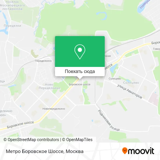 Карта Метро Боровское Шоссе