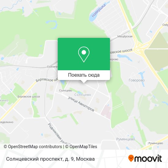 Карта Солнцевский проспект, д. 9