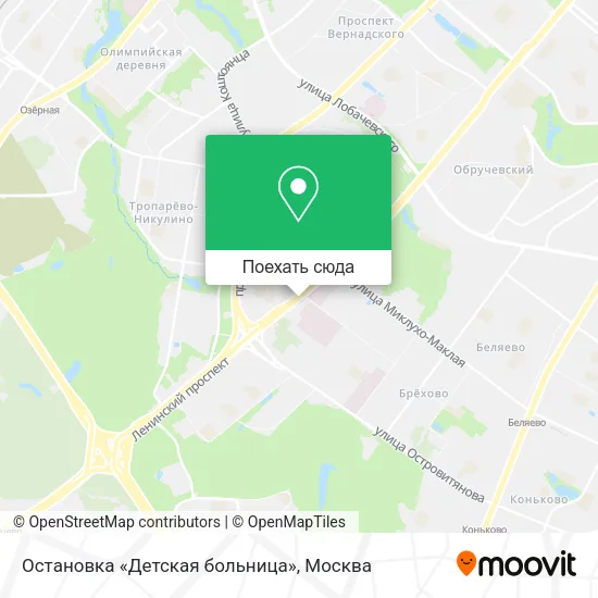 Карта Остановка «Детская больница»