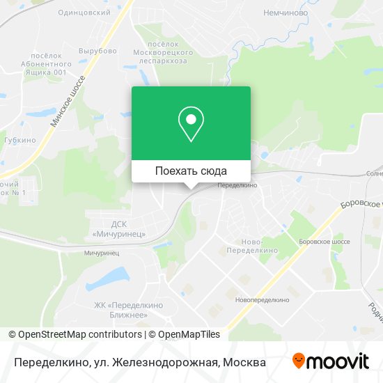 Карта Переделкино, ул. Железнодорожная