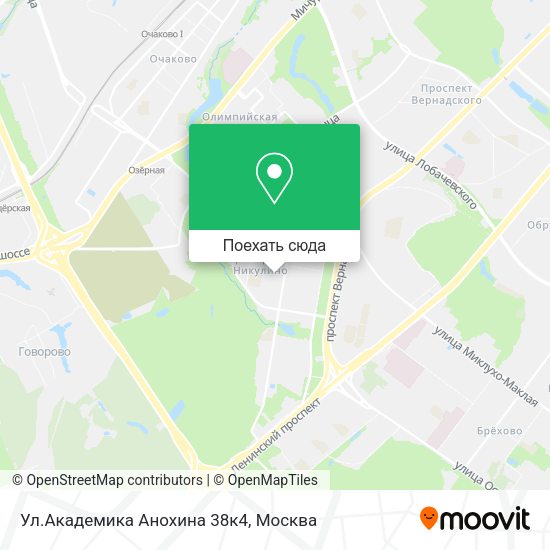 Карта Ул.Академика Анохина 38к4