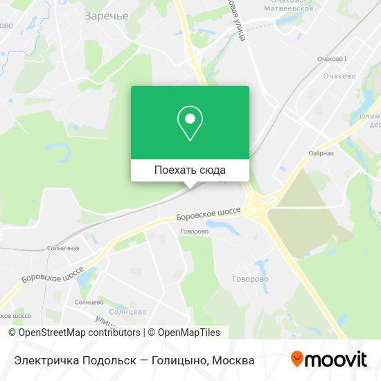 Карта Электричка Подольск — Голицыно