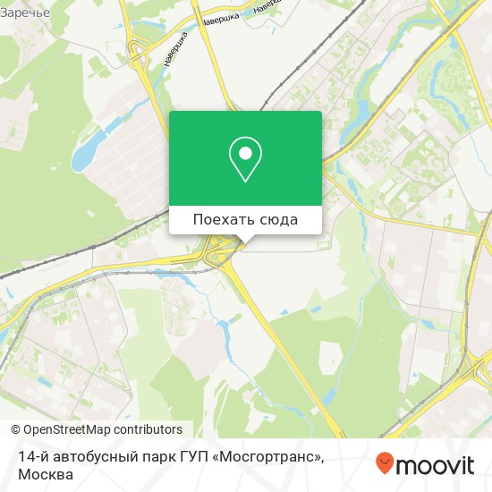 Карта 14-й автобусный парк ГУП «Мосгортранс»