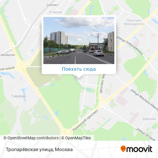 Карта Тропарёвская улица