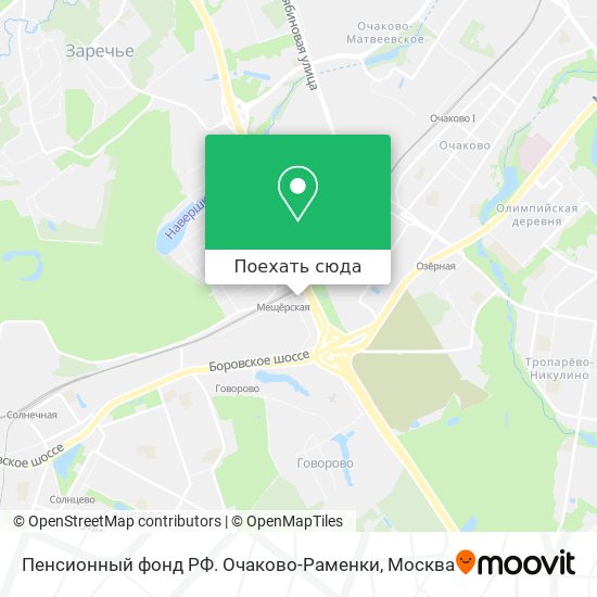 Карта Пенсионный фонд РФ. Очаково-Раменки