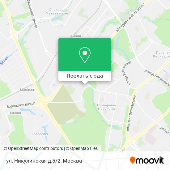 Тропарево никулино карта