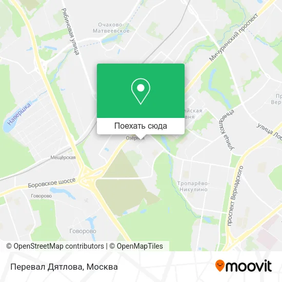 Карта Перевал Дятлова