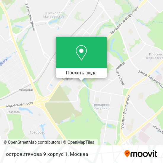 Карта островитянова 9 корпус 1