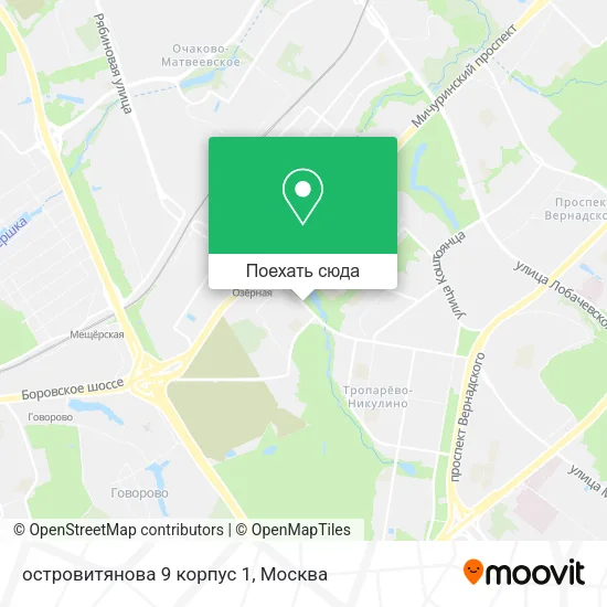 Карта островитянова 9 корпус 1