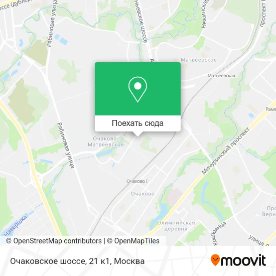 Карта Очаковское шоссе, 21 к1