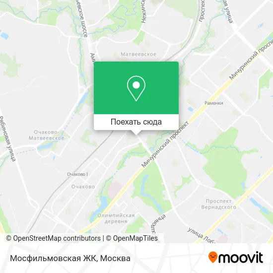 Карта Мосфильмовская ЖК