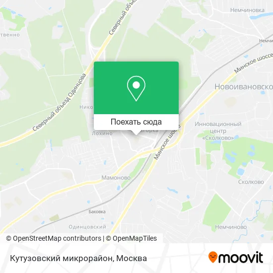 Карта Кутузовский микрорайон