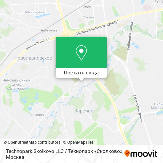 Карта Technopark Skolkovo LLC / Технопарк «Сколково»
