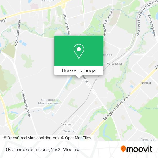 Карта Очаковское шоссе, 2 к2
