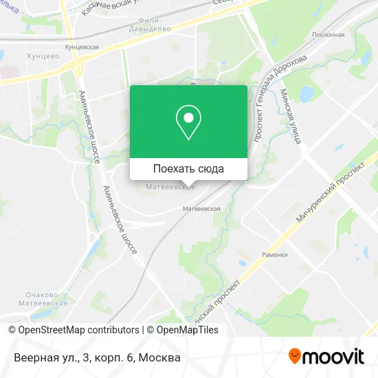 Карта Веерная ул., 3, корп. 6