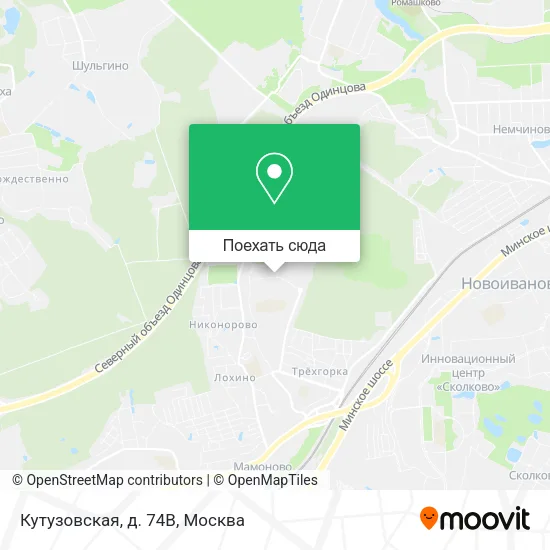 Карта Кутузовская, д. 74В