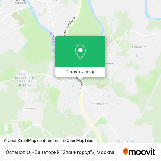 Карта Остановка «Санаторий “Звенигород”»