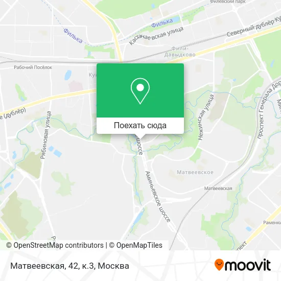 Карта Матвеевская, 42, к.3