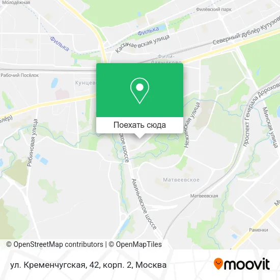 Карта ул. Кременчугская, 42, корп. 2
