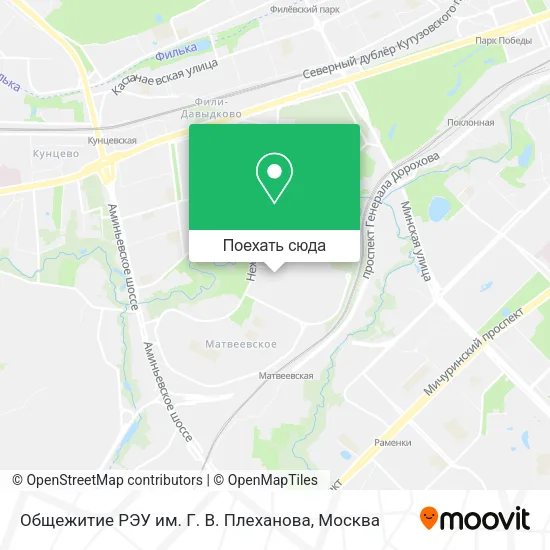 Карта Общежитие РЭУ им. Г. В. Плеханова