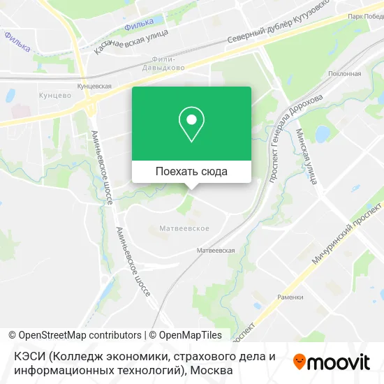 Карта КЭСИ (Колледж экономики, страхового дела и информационных технологий)