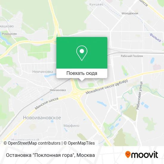 Карта Остановка "Поклонная гора"