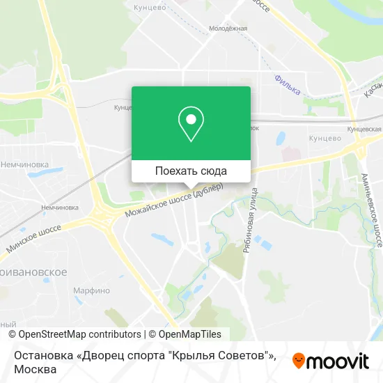 Карта Остановка «Дворец спорта "Крылья Советов"»