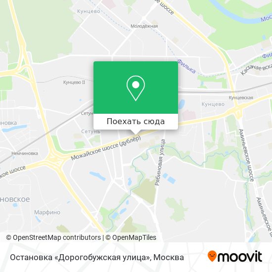 Карта Остановка «Дорогобужская улица»