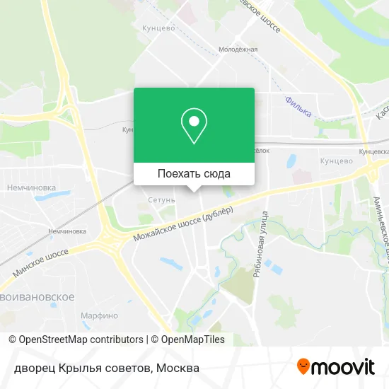 Карта дворец Крылья советов