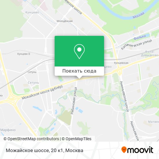 Карта Можайское шоссе, 20 к1